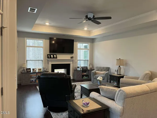 a living room with furniture and a couch
