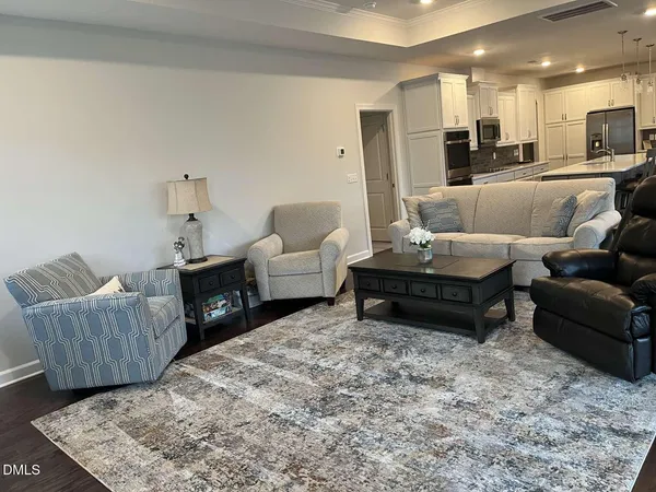 a living room with furniture