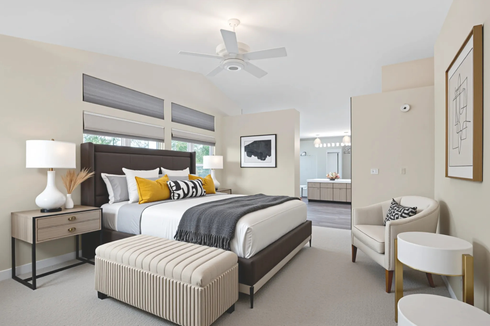 7623 Beringer Court Gurnee, IL 60031 - Photo 14 of 28 a bedroom with a bed and lamp