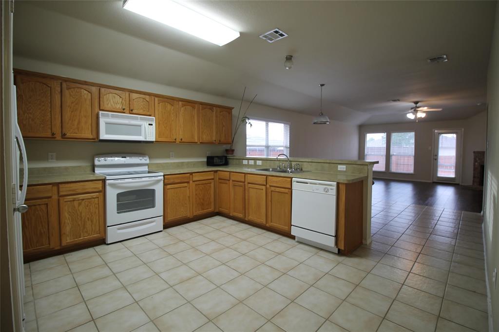 4188 Cherry Ridge Drive Frisco, TX 75033 - Photo 15 of 25 a kitchen with stainless steel appliances granite countertop a sink counter space cabinets and a large window