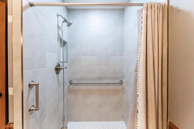 a bathroom with a shower