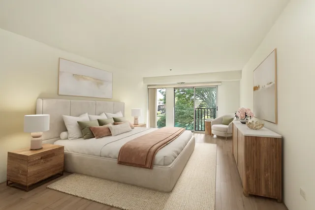 a bed room with a bed and a couch