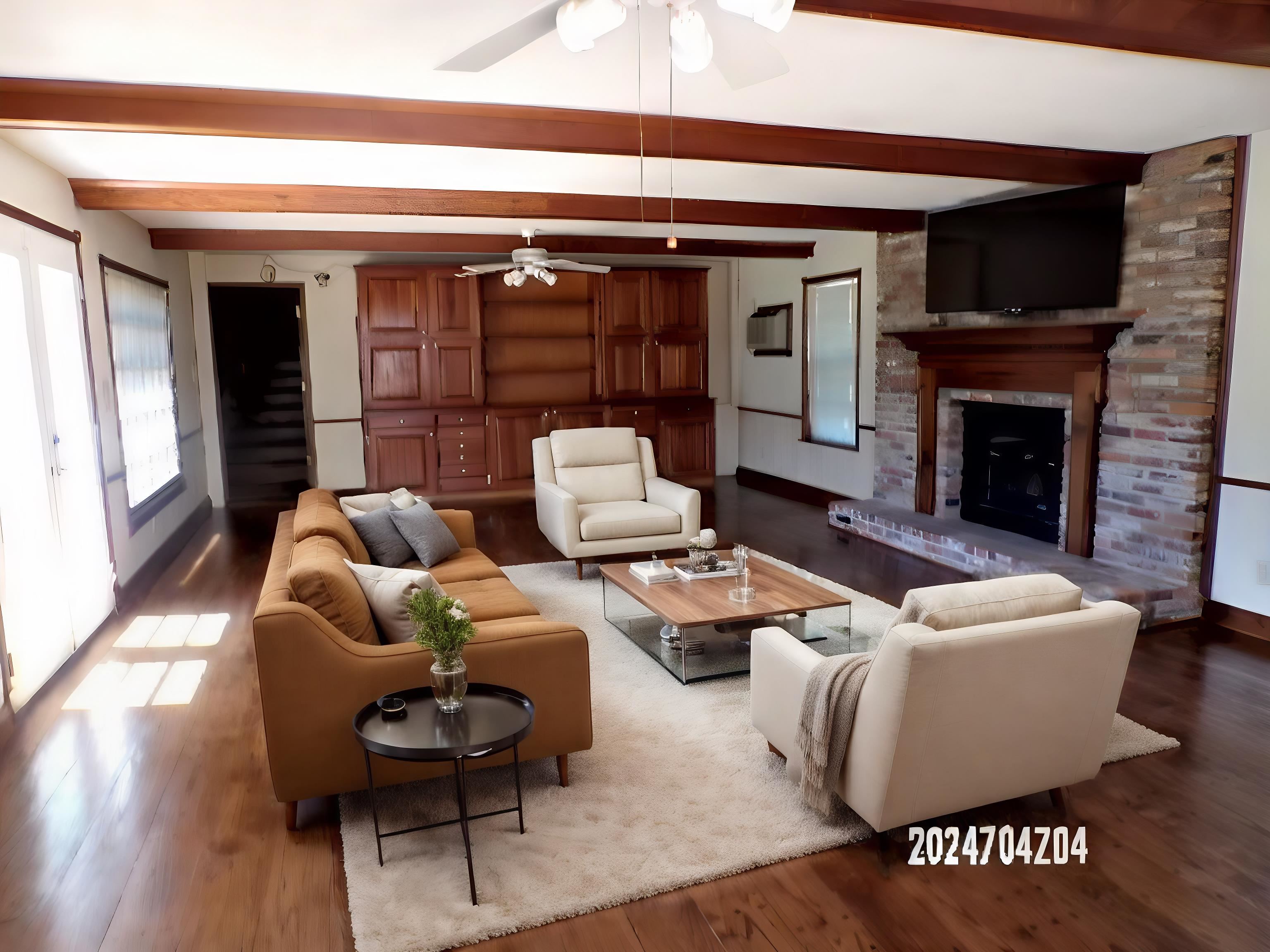 3720 Clarke Road Memphis, TN 38115 - Photo 17 of 29 Brick Fireplace with Wood Burning Insert and Blower. Virtually Staged