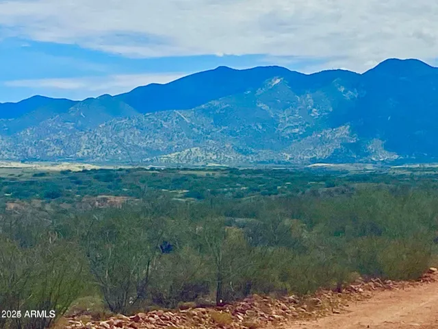 a view of a lush green hillside and a building