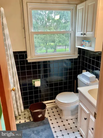 a bathroom with a toilet a sink a window and a shower
