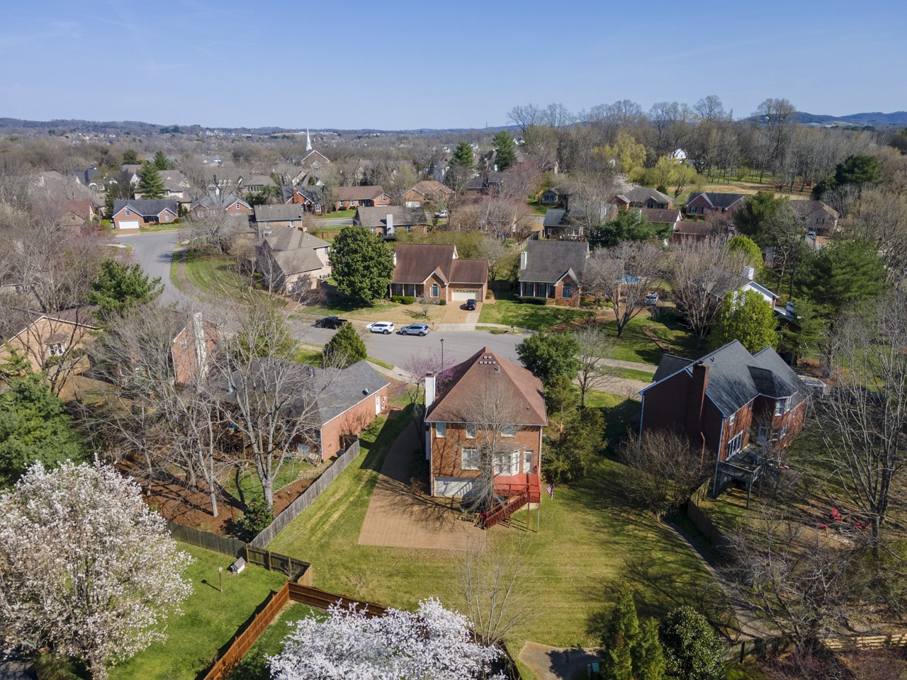 114 Rigby Drive Franklin, TN 37064 - Photo 45 of 55 an aerial view of a house with a garden and lake view