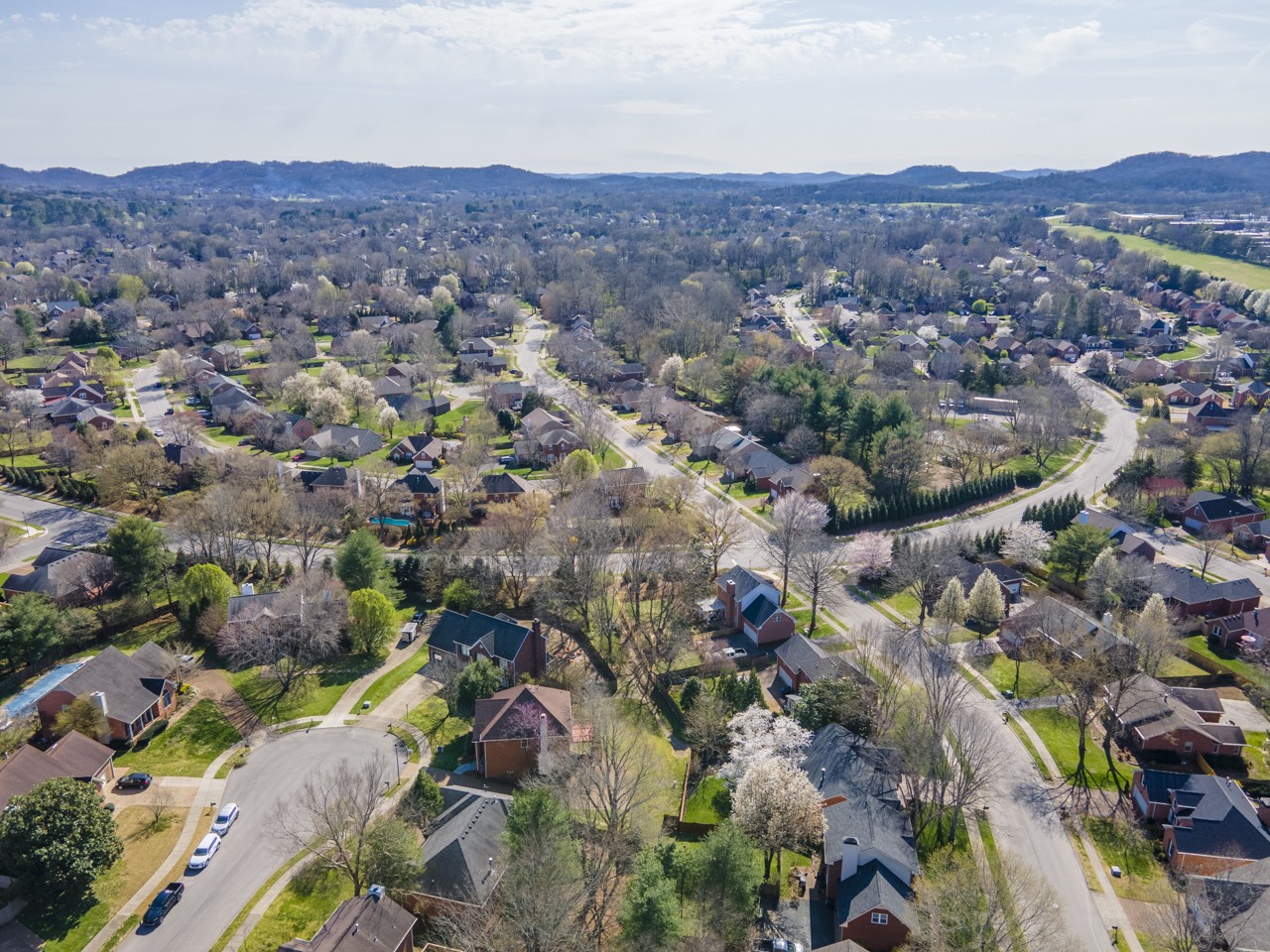 114 Rigby Drive Franklin, TN 37064 - Photo 50 of 55 an aerial view of house with yard and mountain view in back