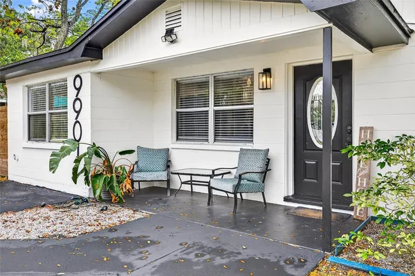 a view of a entryway door front of house