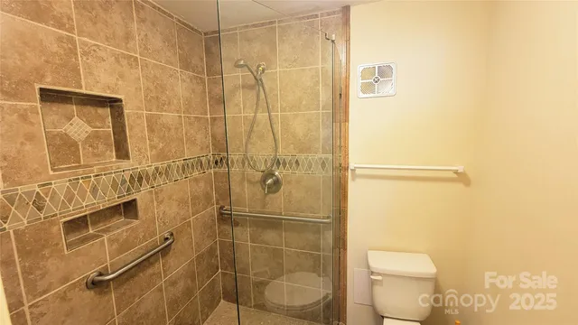 a bathroom with a shower