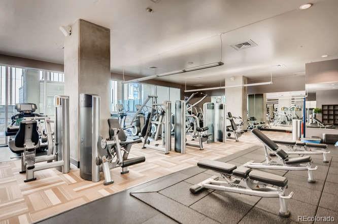 891 14th Street, Unit 3812 Denver, CO 80202 - Photo 37 of 50 a view of a room with gym equipment