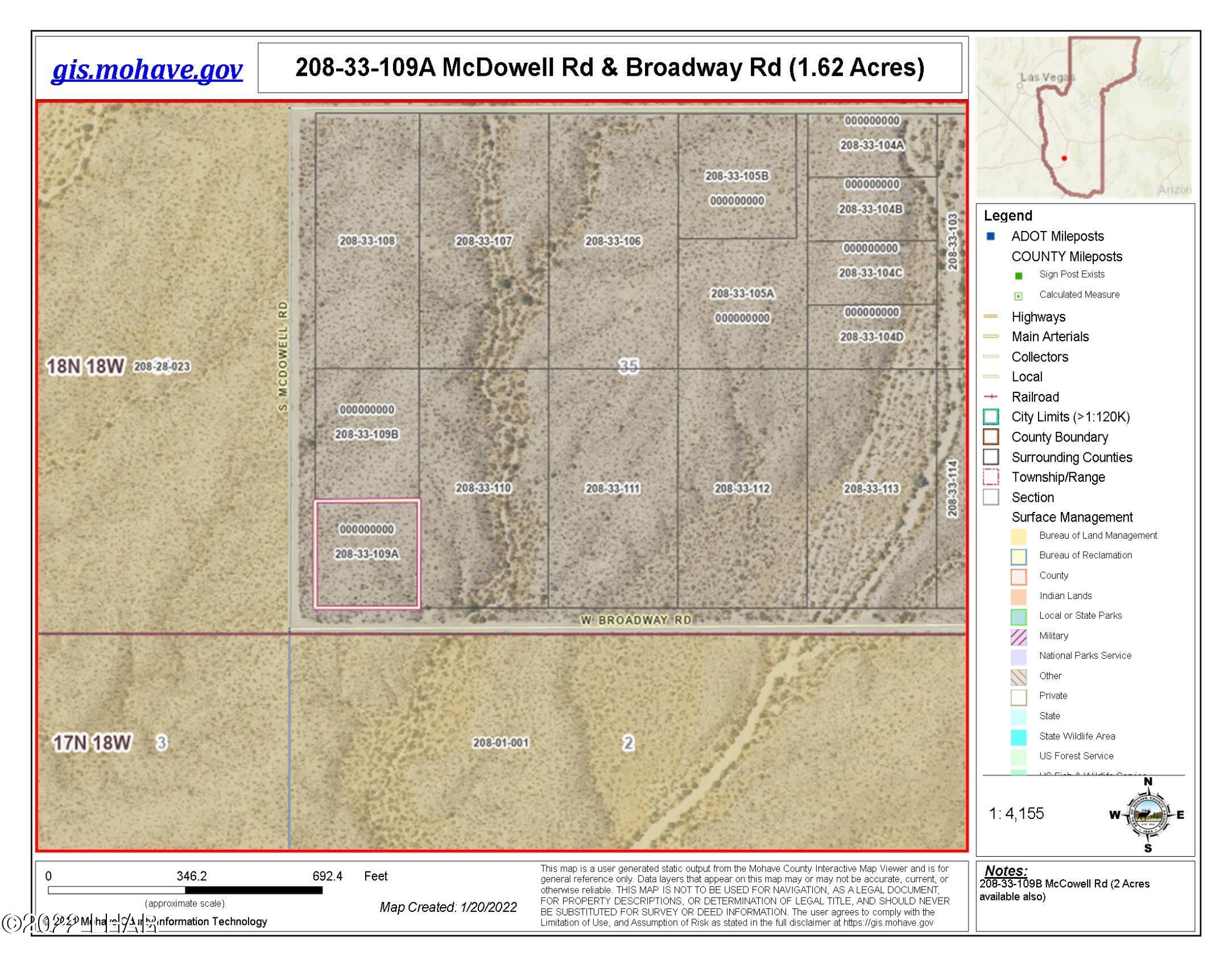 109 South McDowell Road Yucca, AZ 86438 - Photo 3 of 41 208-33-109A Map