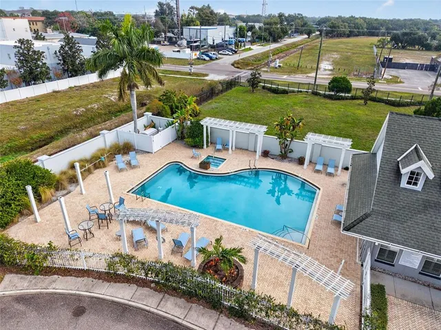 an aerial view of a city