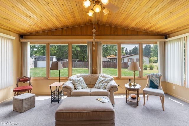815 North Road Niles, OH 44446 - Photo 16 of 27 Sunroom with lofted ceiling, wooden ceiling, and plenty of natural light