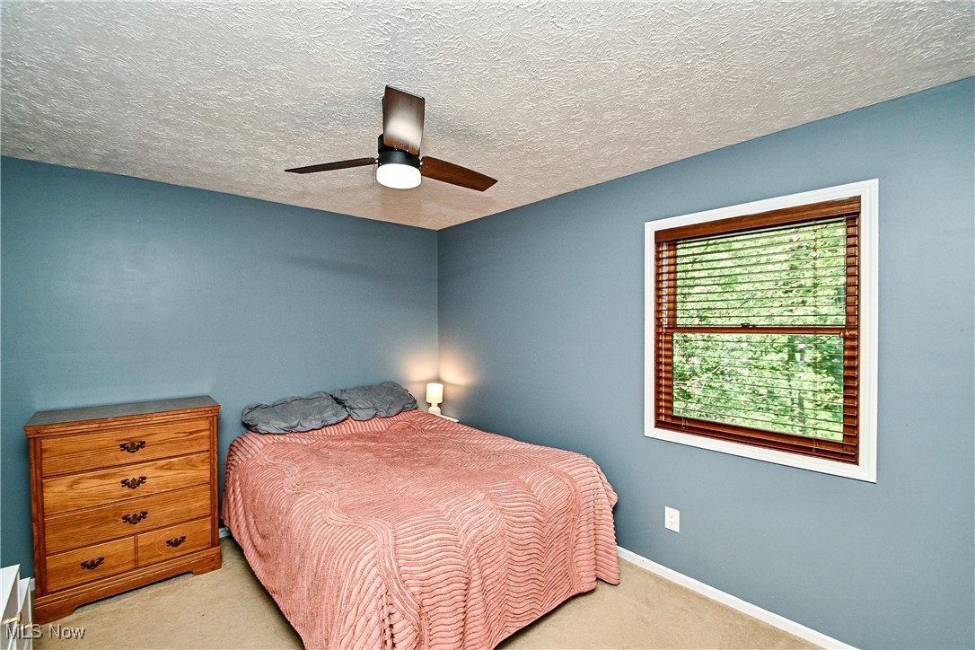 1236 Spring Valley Avenue Northwest Canton, OH 44708 - Photo 14 of 28 Bedroom with a textured ceiling, carpet floors, and ceiling fan