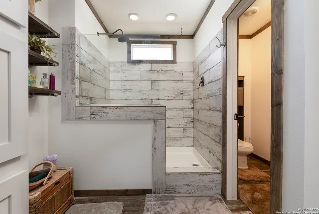 a bathroom with a shower