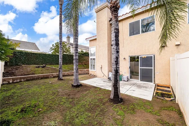 a view of a bench in the patio