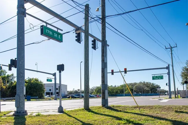 a view of tall buildings