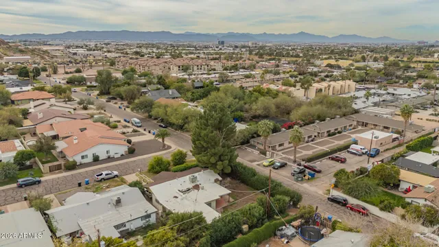an aerial view of a city