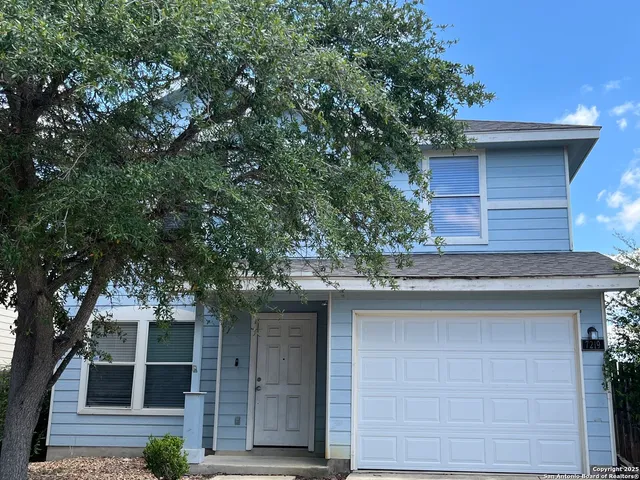 a house with a tree in front of it