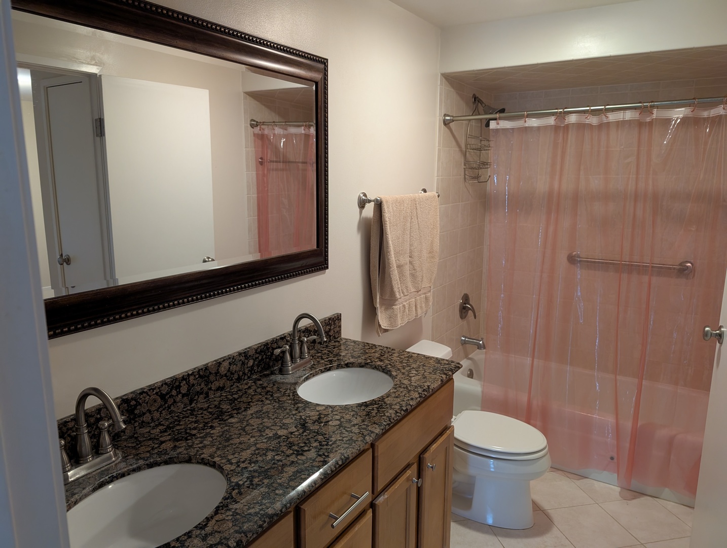 960 South River Road, Unit 208 Des Plaines, IL 60016 - Photo 7 of 11 a bathroom with a granite countertop sink and a mirror