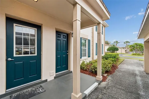 a view of a entryway door front of house