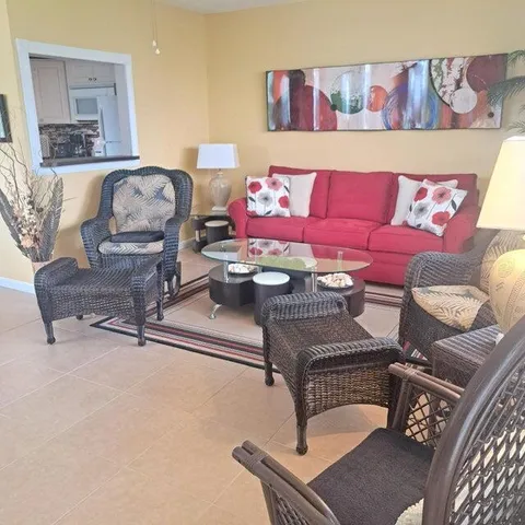 a living room with furniture