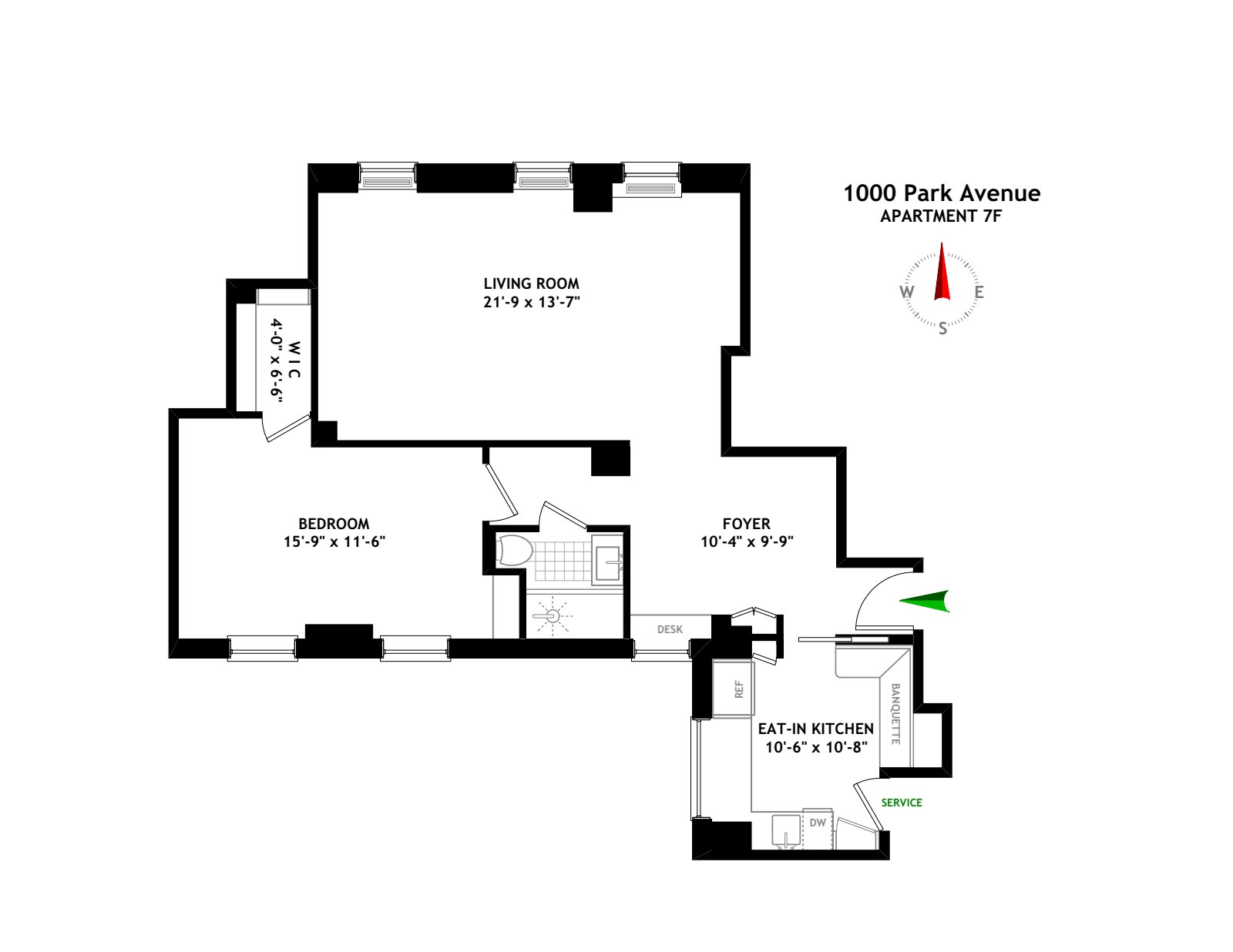 1000 Park Avenue, Unit 7F Manhattan, NY 10028 - Photo 7 of 7 a picture of a floor plan