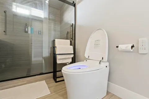 a view of houses with city view