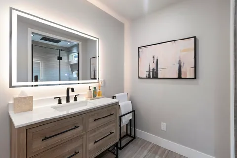 a living room with furniture