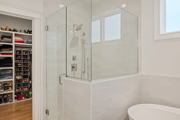a bathroom with a shower