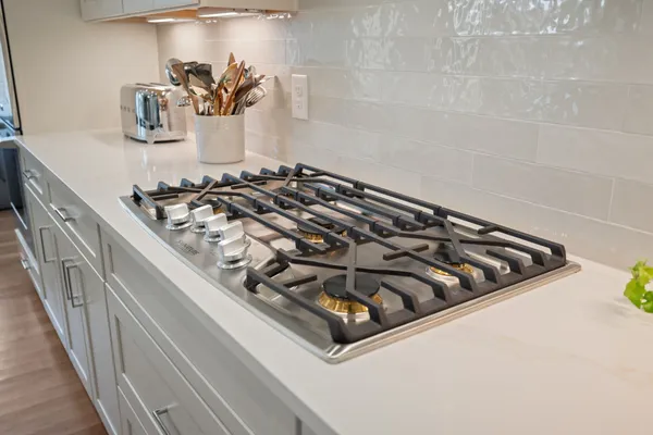 a close view of stove top oven