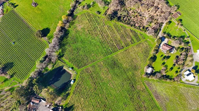 an aerial view of a residential houses