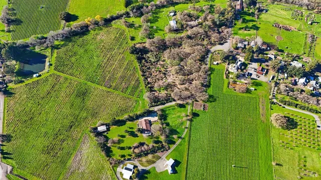 a view of a lake in middle of the town