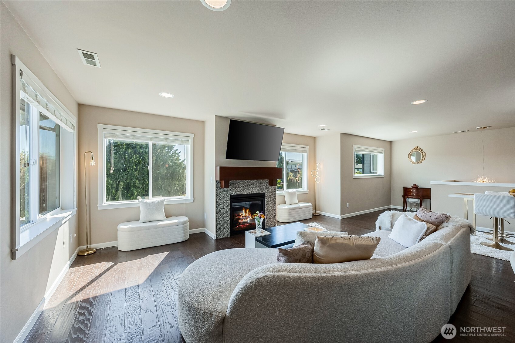 11501 87th Avenue South Seattle, WA 98178 - Photo 5 of 30 a living room with furniture fireplace and a large window