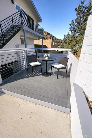 a view of outdoor space with seating space