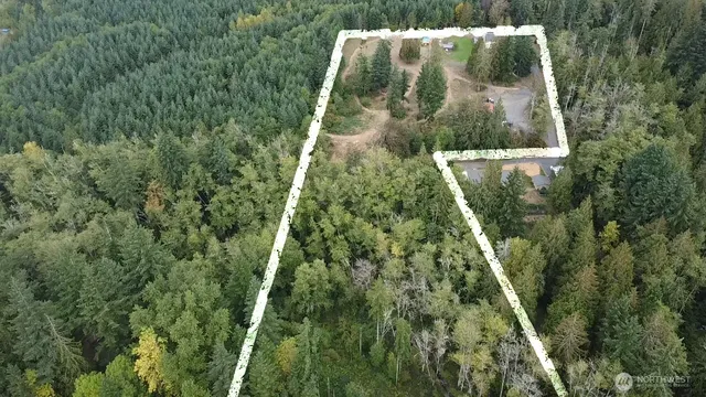 a bird view of a yard