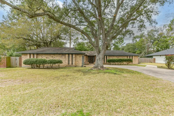 a front view of a house with yard and green space