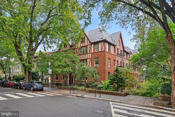front view of a building with a street view