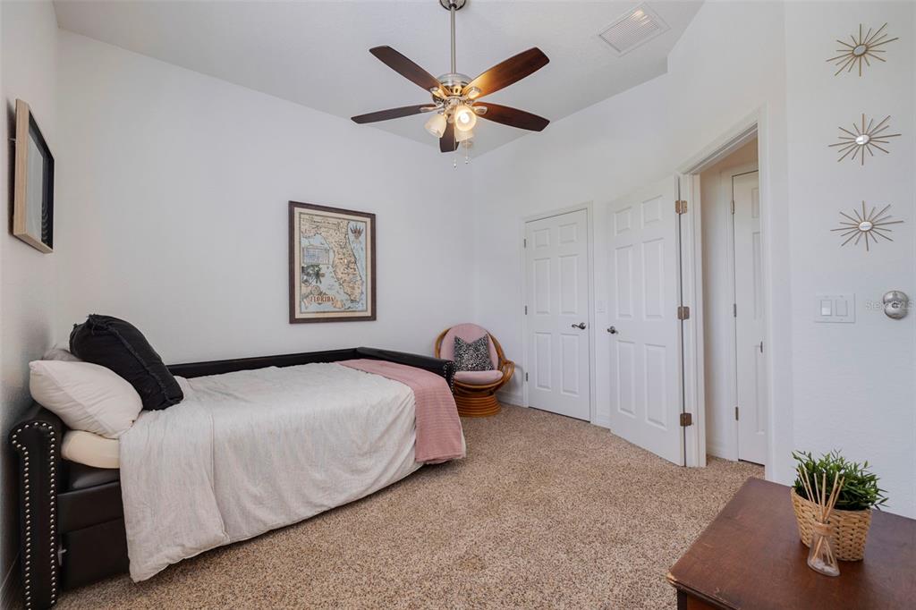 205 Bengal Circle Oldsmar, FL 34677 - Photo 25 of 40 a bedroom with a bed and ceiling fan