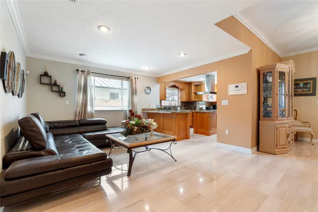 a living room with furniture