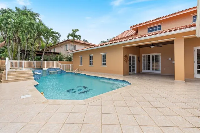a view of a house with pool