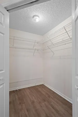 a view of a room with empty racks