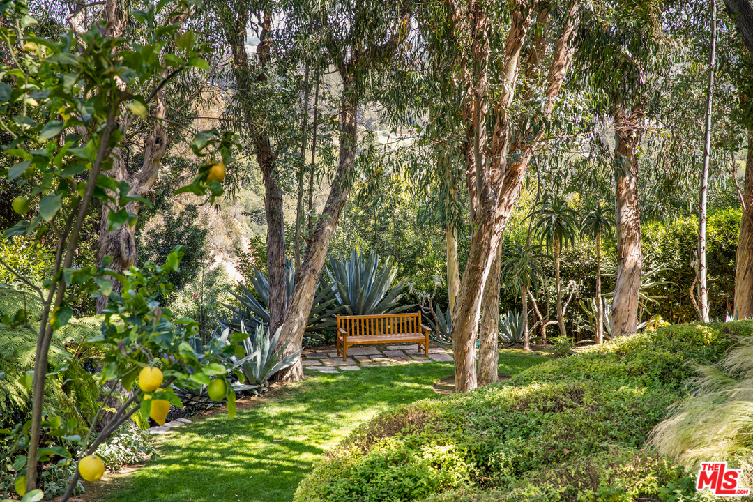 1827 Westridge Road Los Angeles, CA 90049 - Photo 31 of 34 a backyard of a house with lots of green space