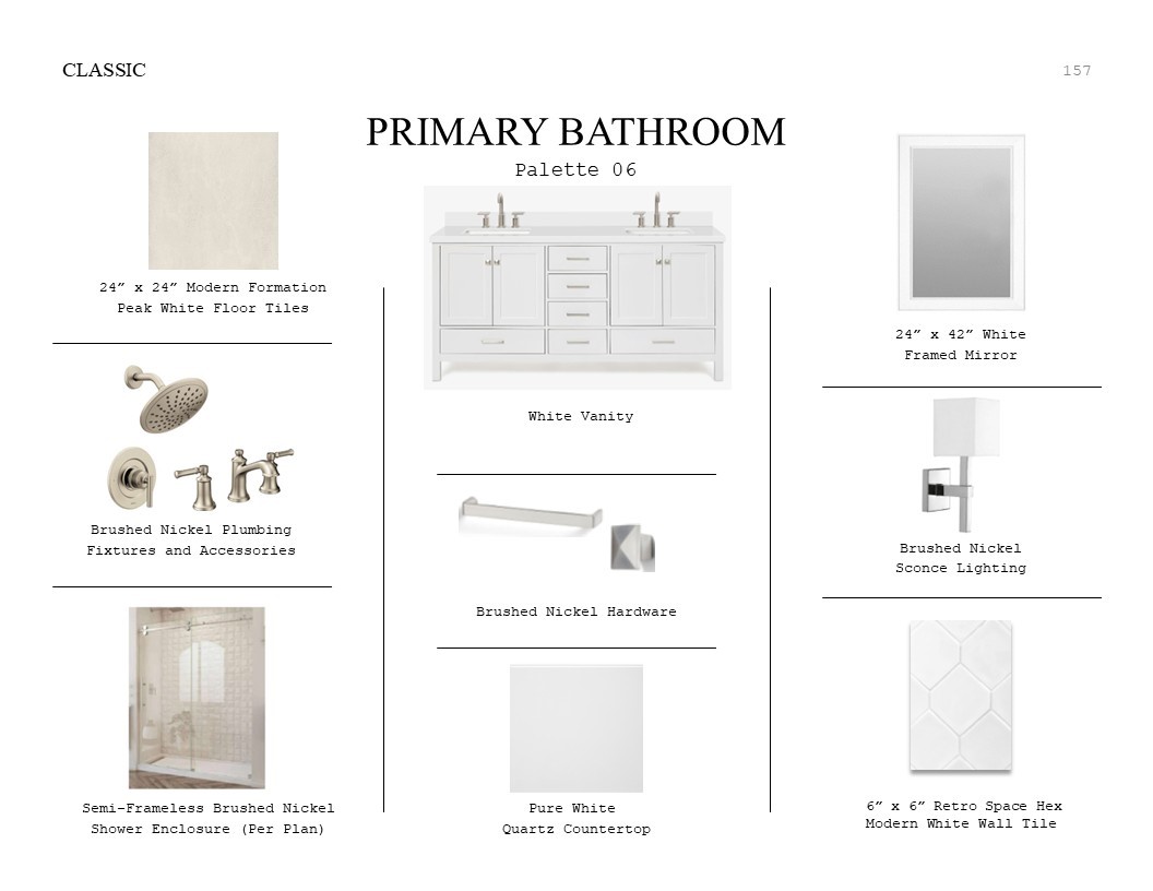 2815 Clapbread Lane Rosenberg, TX 77471 - Photo 30 of 49 Classic Look Palette 6: Primary Bathroom Selection Sheet (*Artist rendering used for illustration purposes only.)