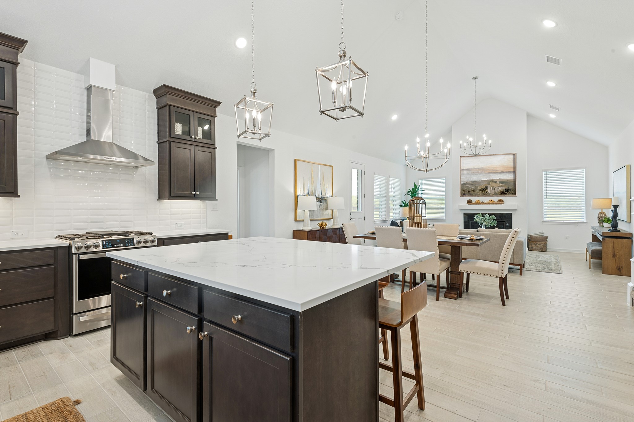 2815 Clapbread Lane Rosenberg, TX 77471 - Photo 8 of 49 Stunning kitchen with dark stain cabinets and quartz countertops (*Photo not of actual home and used for illustration purposes only.)
