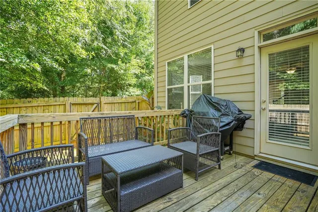 a view of a chairs on the deck