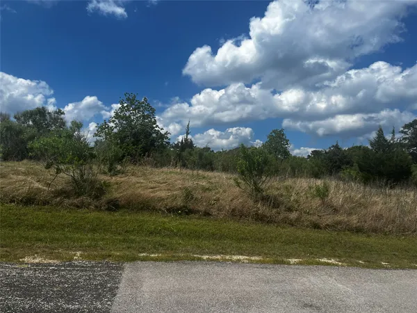 a view of a lake with a yard