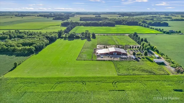 an aerial view of a football ground