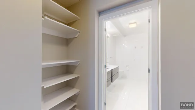 a view of a room with rack on the wall