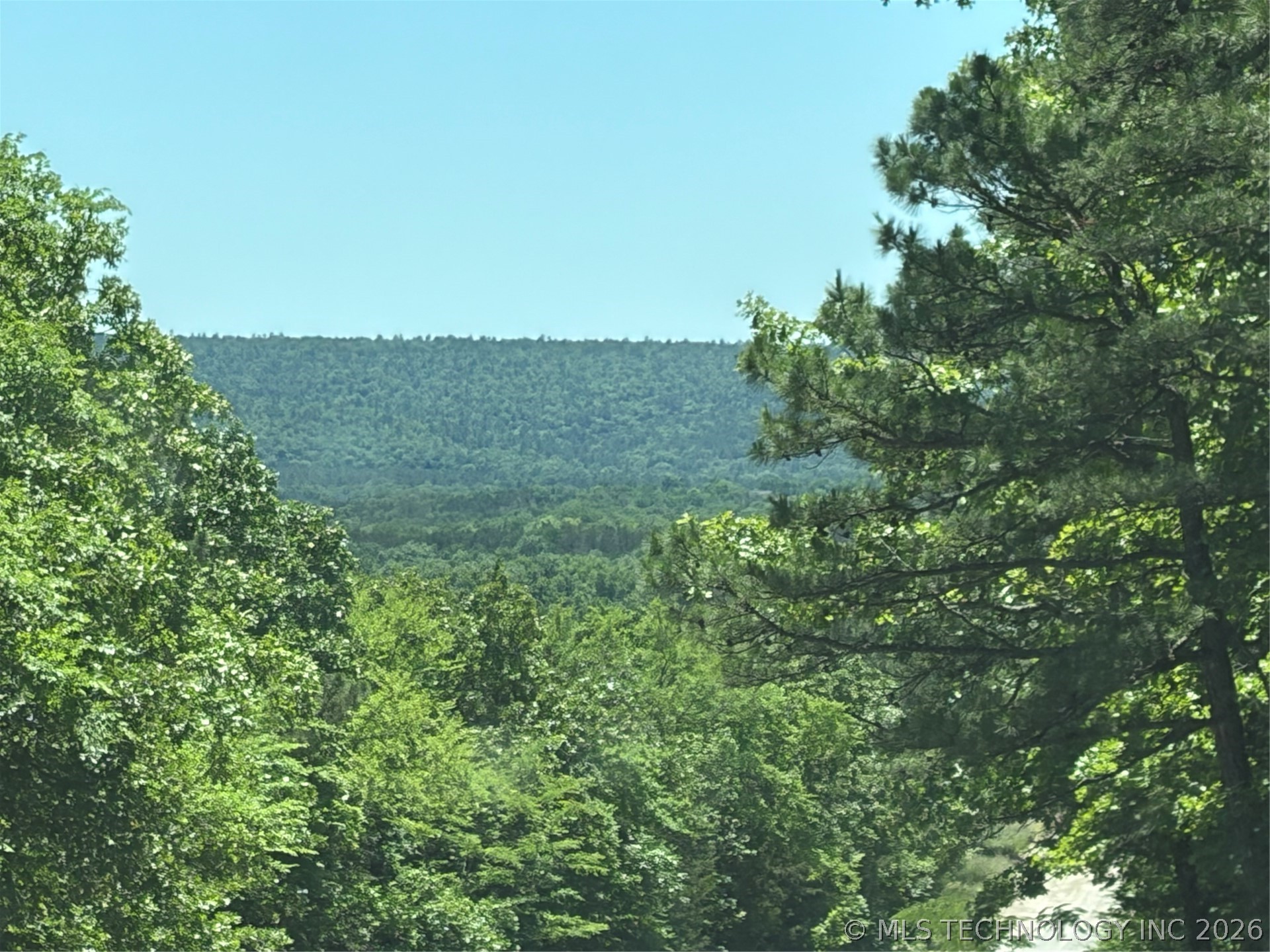 John's Valley Road Moyers, OK 74557 - Photo 13 of 17 Expansive treeline extending across a distant ridge under a clear sky